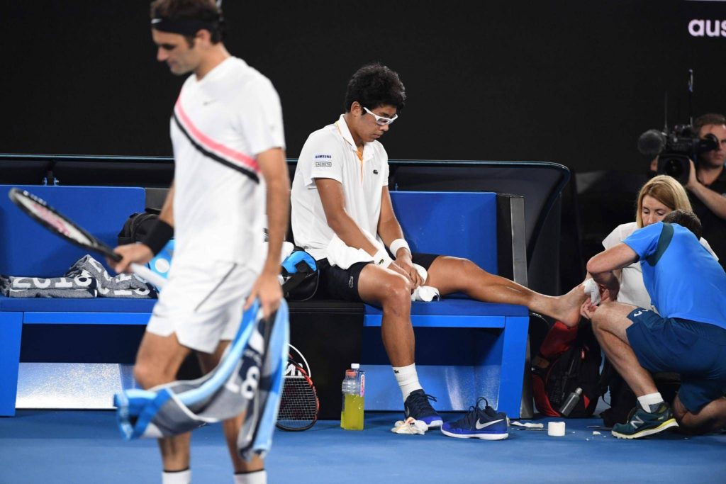 Chung agli Australian Open contro Federer, il suo acme tennistico fin qui.